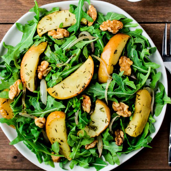 Roasted Apple Arugula Salad