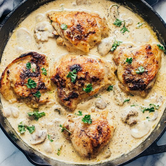 PARMESAN DIJON CHICKEN SKILLET