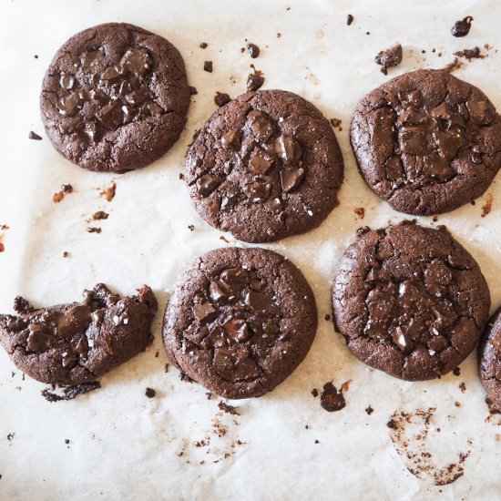 Salted Double Chocolate Brookies