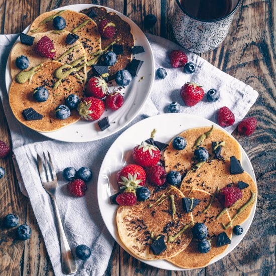 Vegan and gluten free pancakes