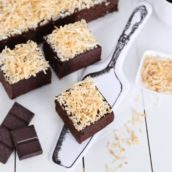 Toasted coconut brownies