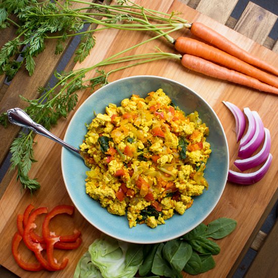 Balsamic Basil Tofu Scramble