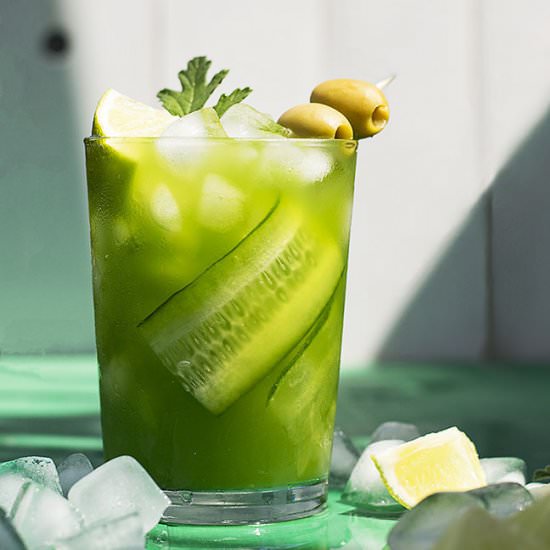 Cucumber, lime and Gin cocktail