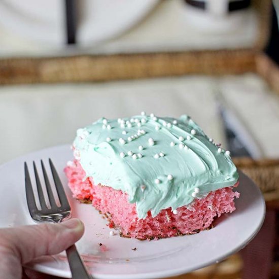 One Bowl Watermelon Sheet Cake