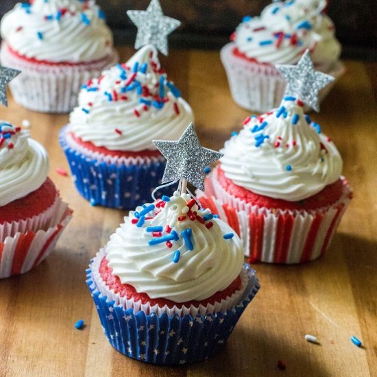 Red White Blue Patriotic Cupcakes