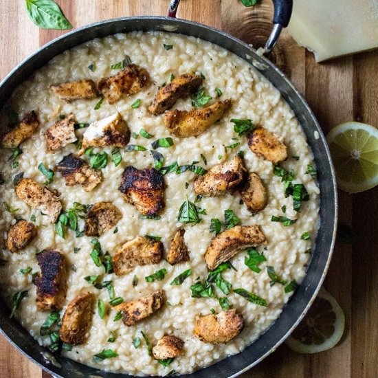 Lemon Basil Chicken Risotto