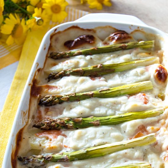 Asparagus Casserole with Salmon