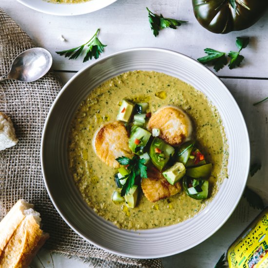 Gazpacho with Seared Scallops