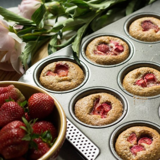 Strawberry and Rhubarb Almond Friands