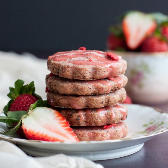 Strawberry Shortbread Cookies