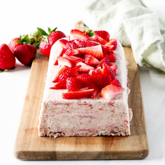 strawberry rhubarb semifreddo