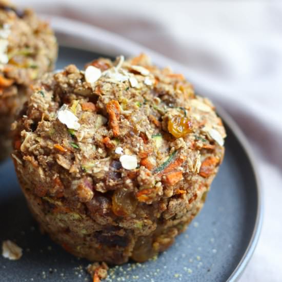 Zucchini Carrot Oatmeal Muffin