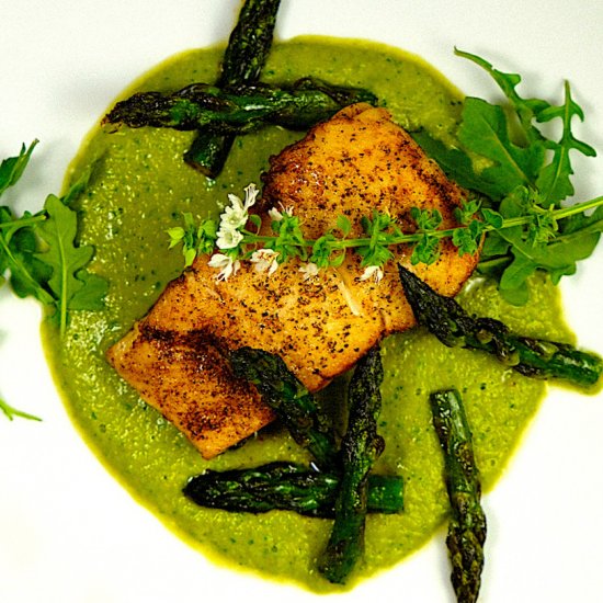 Halibut & Asparagus Puree