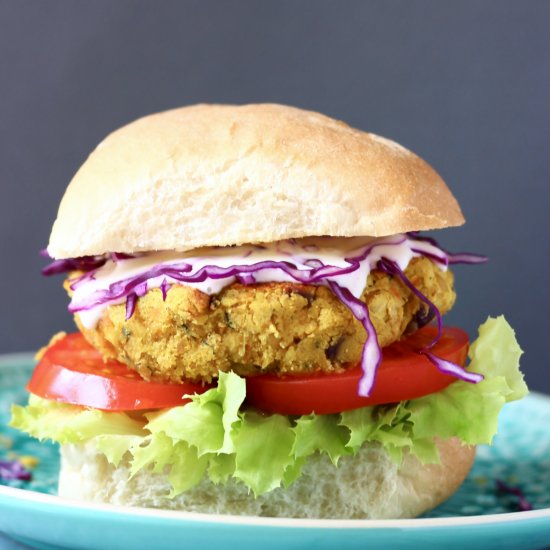 Vegan Curried Chickpea Burger