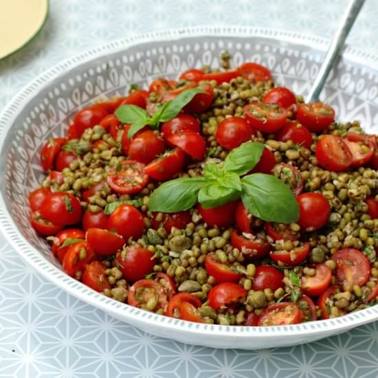 Cherry tomato & mung bean salad