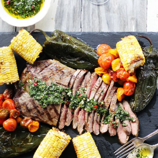 Flank Steak Asado + Chimichurri