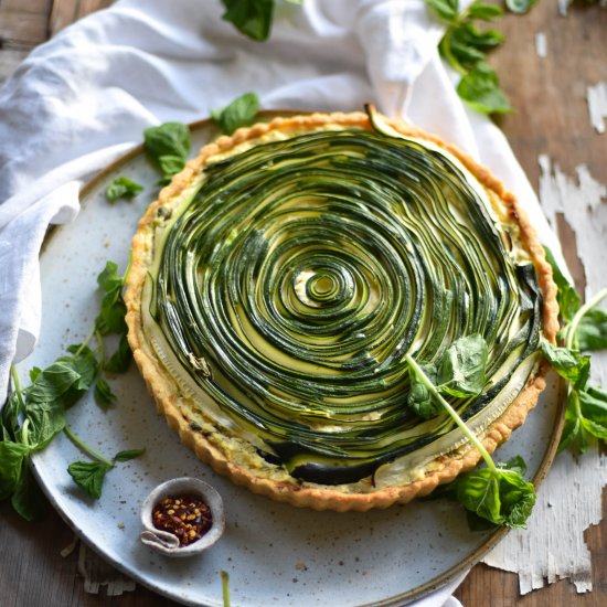 Gluten free zucchini ricotta tart