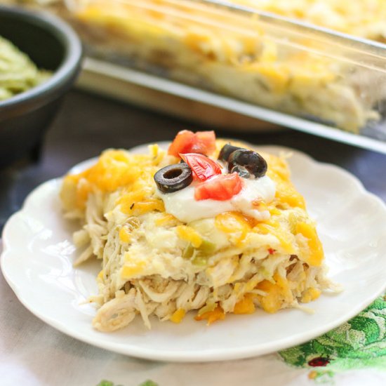 Cheesy Chicken Enchilada Casserole