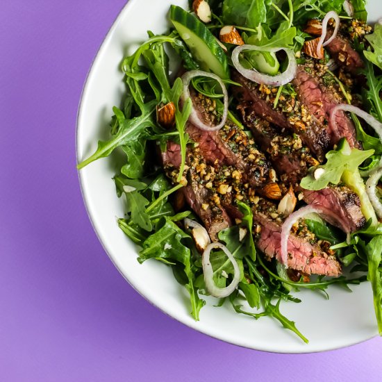 Almond Paprika Steak with Arugula