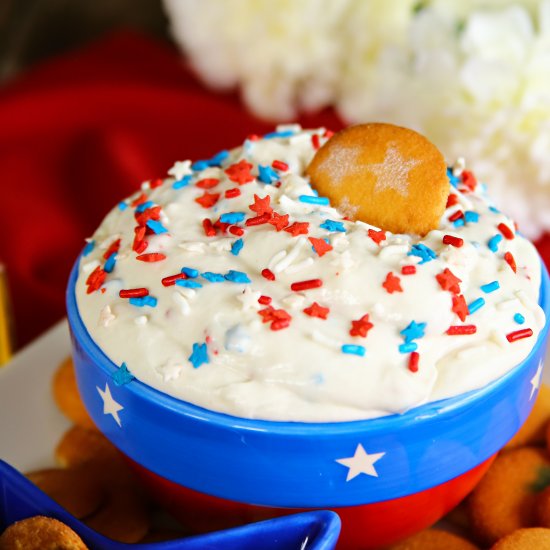 Patriotic Cake Batter Dip