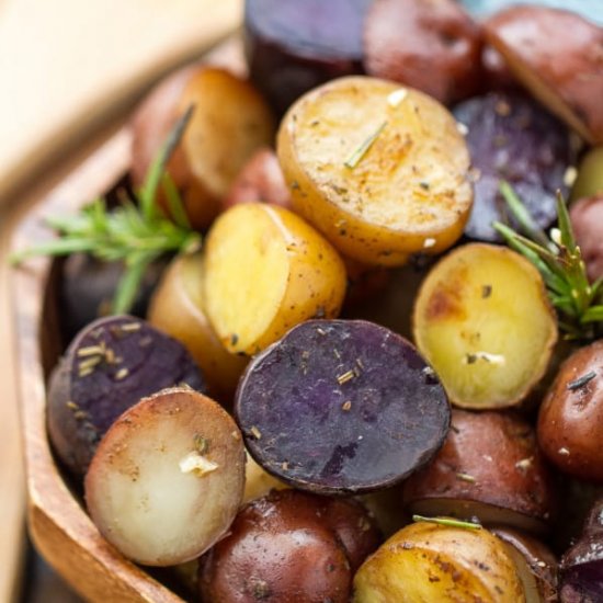 Garlic Rosemary Tri-color Potatoes