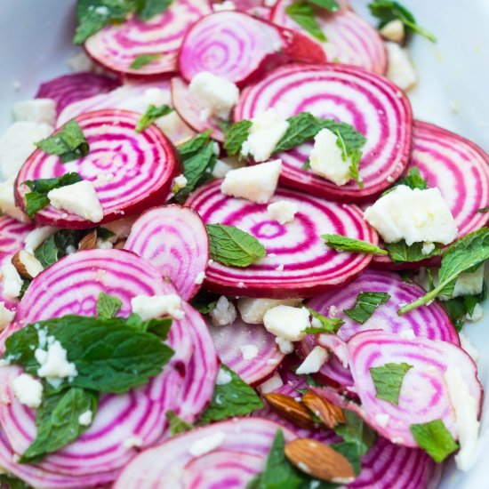 Chioggia beet salad