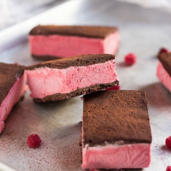 Raspberry Ice Cream Sandwiches