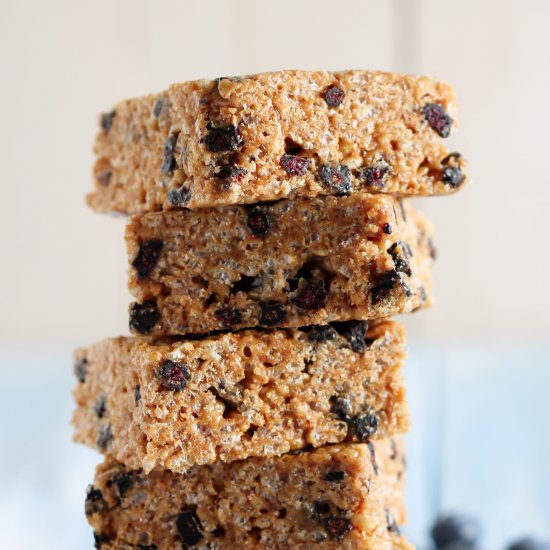 No Bake Blueberry Krispy Treats