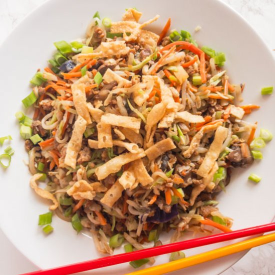 Skinny Vegan Beef Egg Roll Bowl