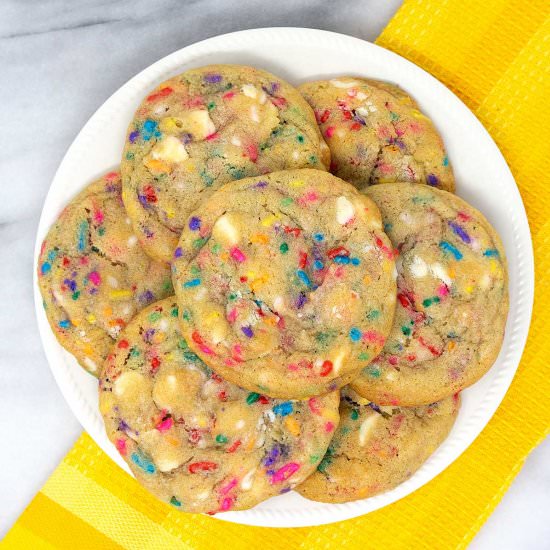 White Chocolate Confetti Cookies