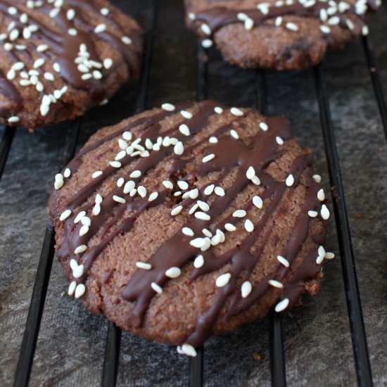 Triple Chocolate Tahini Cookies