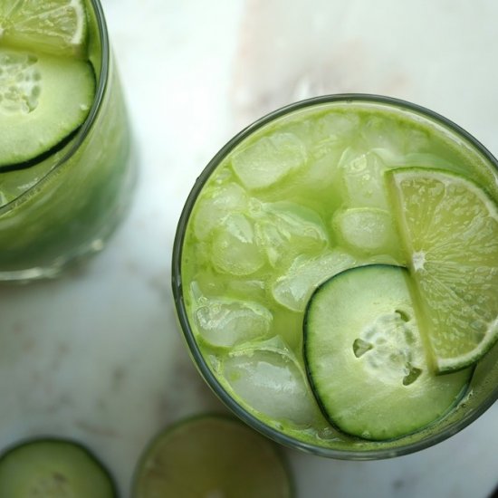 Sparkling Lime Cucumber Cocktail