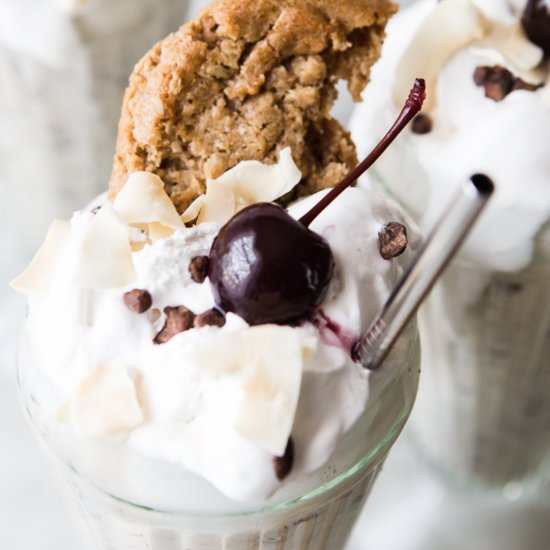 Oatmeal Cookie and Cherry Milkshake