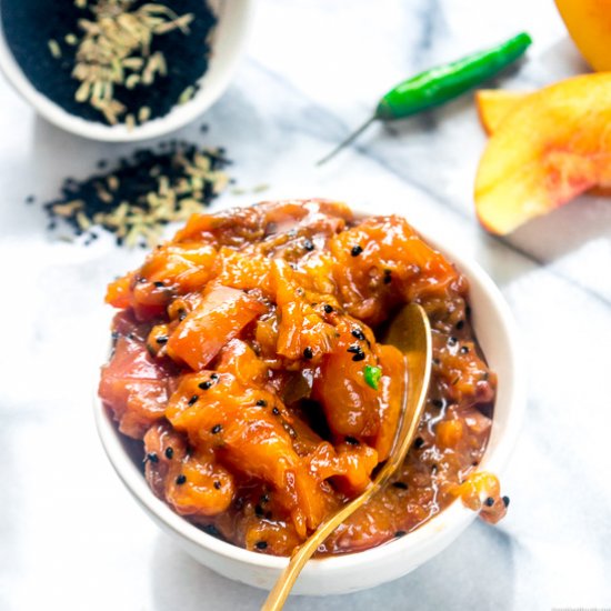 Summer peach chutney