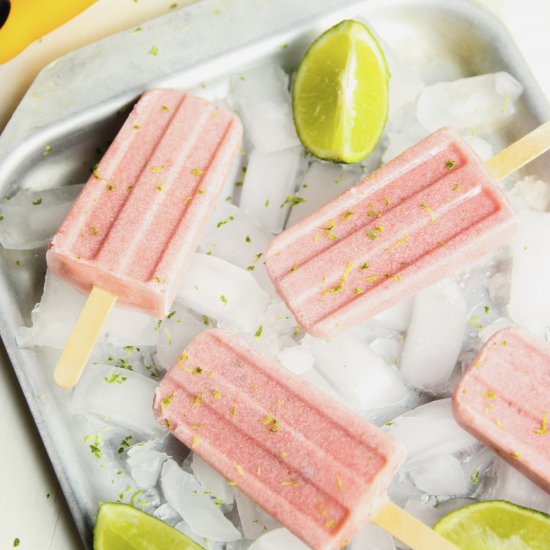 Strawberry Lime Popsicles