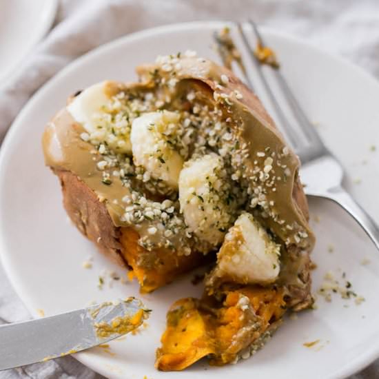 Baked Sweet Potato with Sun Butter