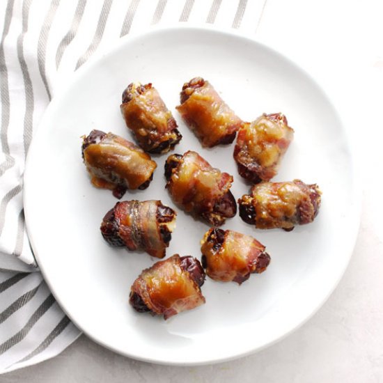 Bacon Wrapped Maple Glazed Dates