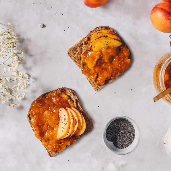 PB & Peach Jam Toast