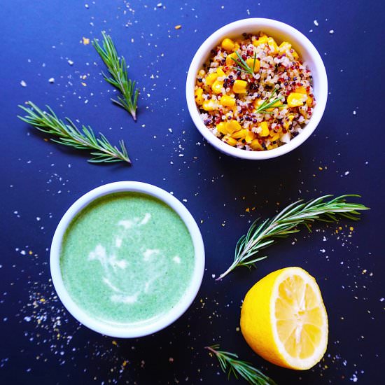 Vegan Rosemary Infused Soup & Salad