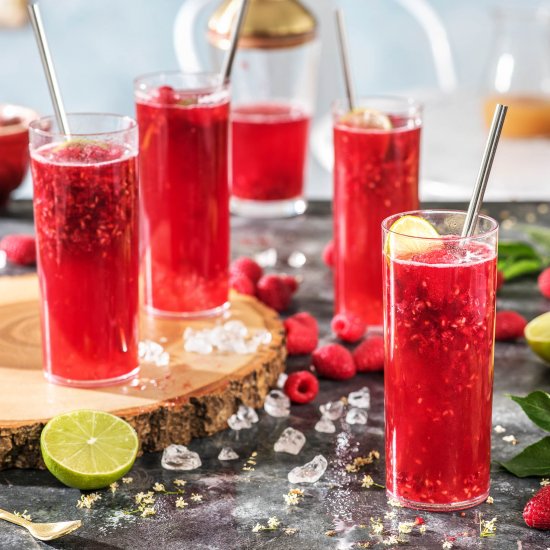 Raspberry Elderflower Mocktail