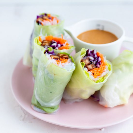 Tofu Summer Rolls with Peanut Sauce