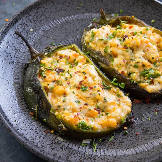 Cajun Shrimp Stuffed Poblano Pepper