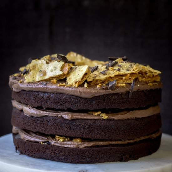 Chocolate Honeycomb Cake