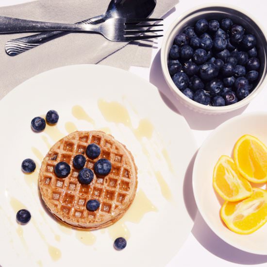 Crunchy Blueberry Waffles