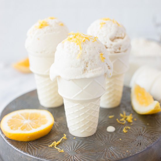 Vegan Meyer Lemon Ice Cream