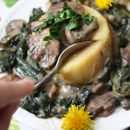 Dandelion Mushroom Ragout