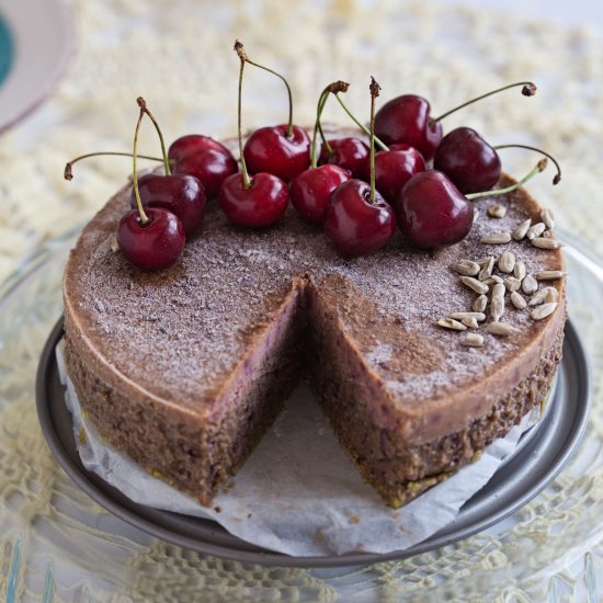 Raw Sunflower Seed Cherry Cake