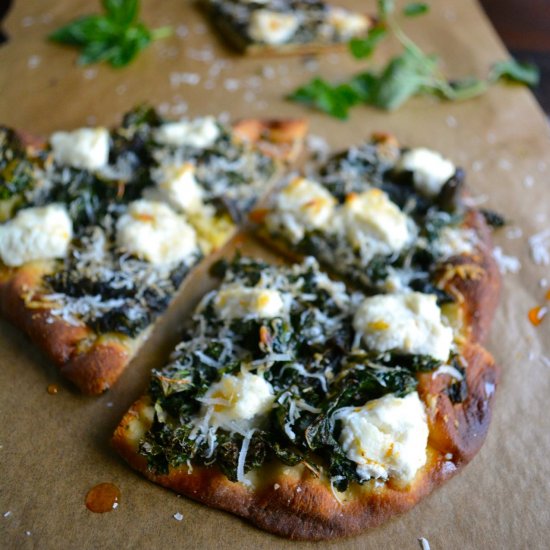 Spicy Kale & Ricotta Pizza