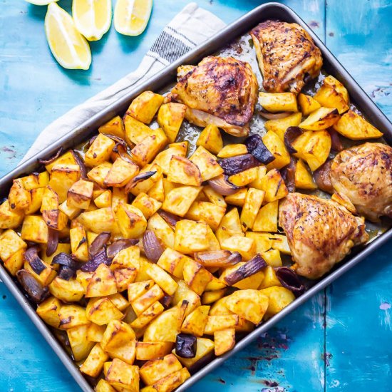 Sheet Pan Harissa Chicken & Potato