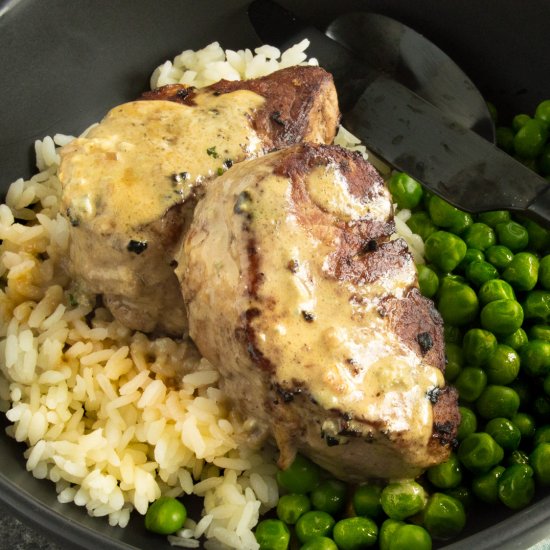 Pork Medallions in Blue Cheese